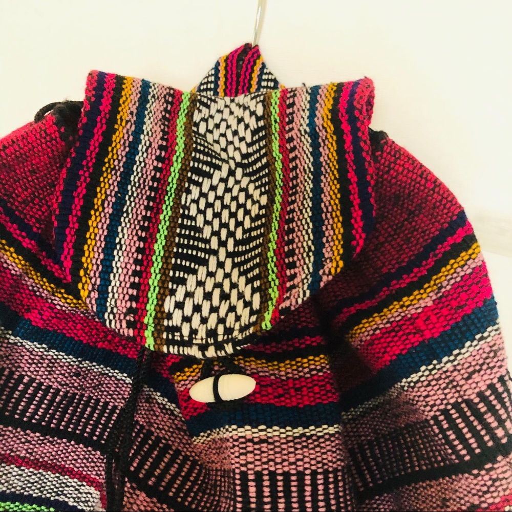 BOHO Hippie Woven Backpack Baja Stripe - Picture 4 of 7